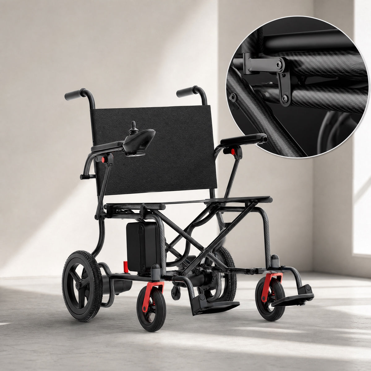 Velmontly-T01 Ultraleichter Elektrorollstuhl aus Carbon – Faltbar, nur 11,25 kg