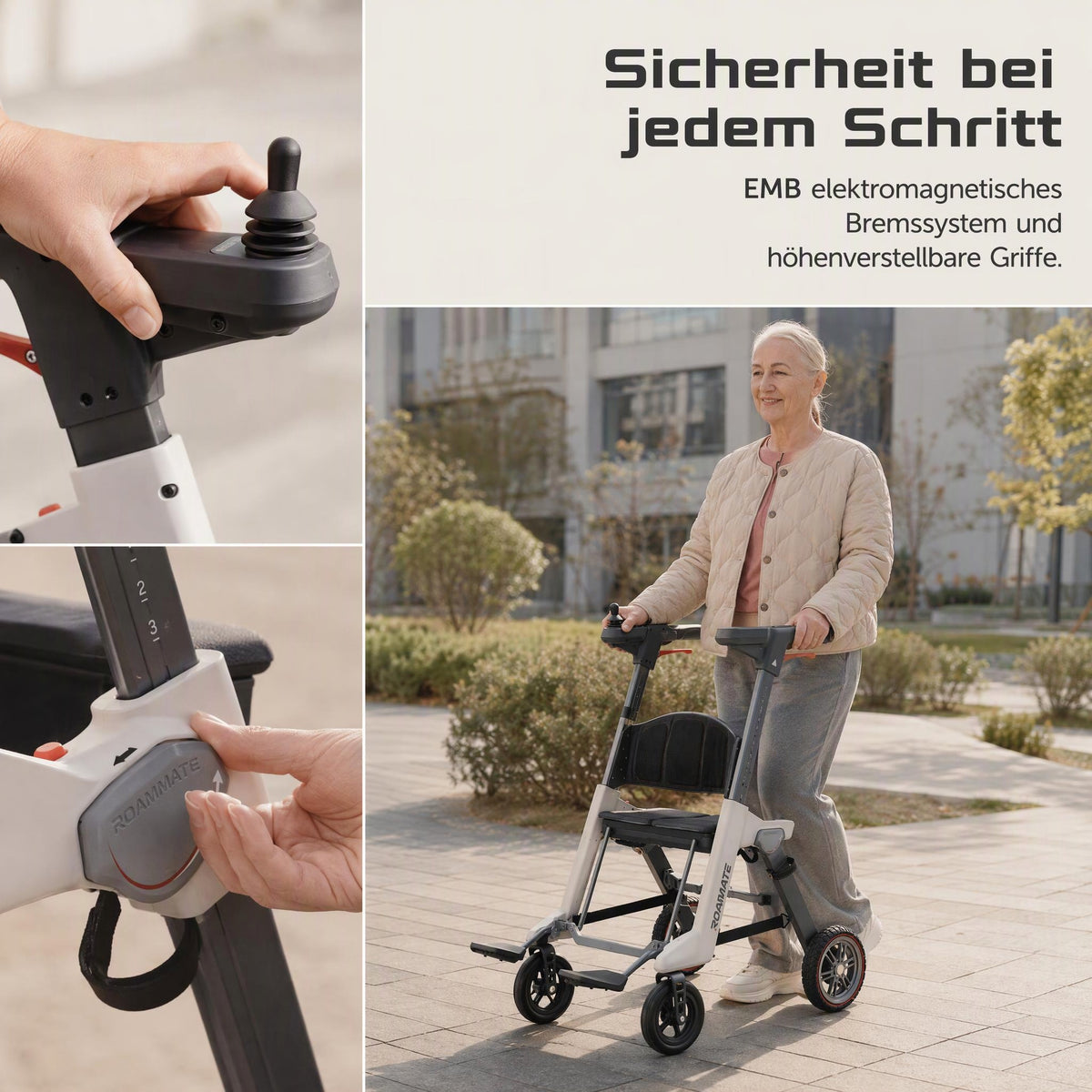Velmontly 3-in-1 Intelligente Elektrische Gehhilfe für Alltagsmobilität