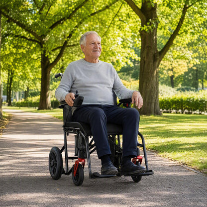 Velmontly-K2 Elektrischer Rollstuhl – faltbar, leicht, 120 kg Tragkraft, 10–12 km Reichweite