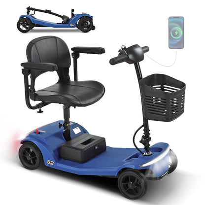 Velmontly-S2 Elektromobil mit 250-W-Motor, 20 km Reichweite, LED-Licht, Wechselakku und Automatikbremse