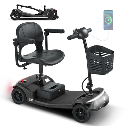 Velmontly-S2 Elektromobil mit 250-W-Motor, 20 km Reichweite, LED-Licht, Wechselakku und Automatikbremse