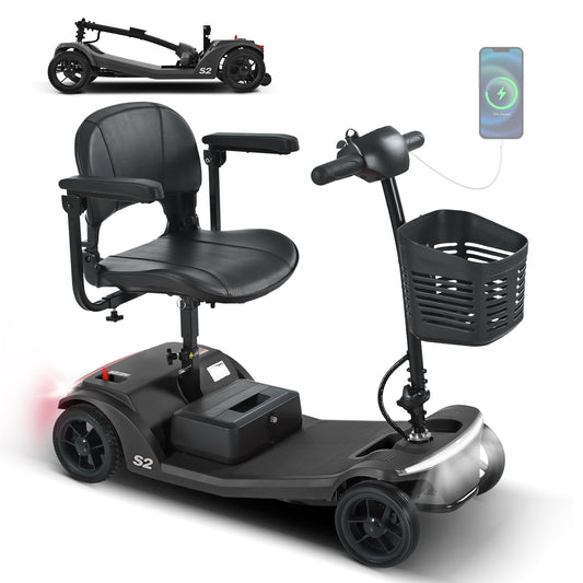 Velmontly-S2 Elektromobil mit 250-W-Motor, 20 km Reichweite, LED-Licht, Wechselakku und Automatikbremse