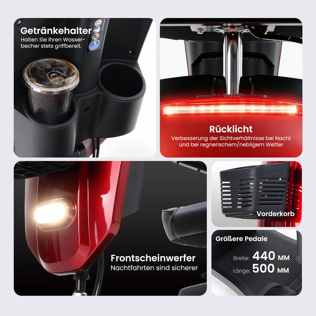 Velmontly-S1 MAX PLUS Elektromobil mit 20-Ah-Akku, 25 km Reichweite, 300-W-Motor, LED-Beleuchtung und 360°-Drehsitz.