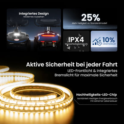 Velmontly-S1 SPORT Elektromobil mit 300-W-Motor, 15 km Reichweite, LED-Licht, Automatikbremse und Drehsitz