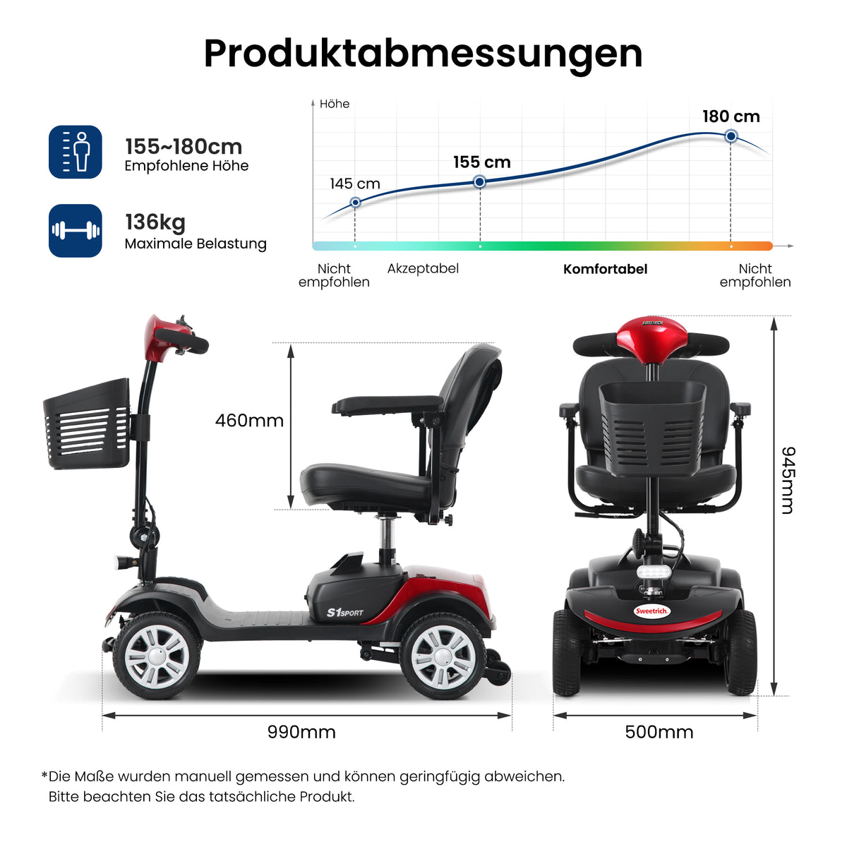 Velmontly-S1 SPORTElektromobil mit 300-W-Motor, 15 km Reichweite, LED-Licht, Automatikbremse und Drehsitz