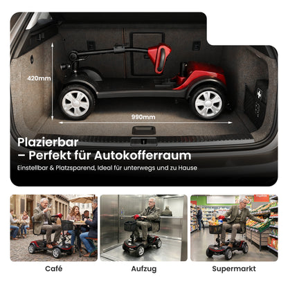 Velmontly-S1 SPORTElektromobil mit 300-W-Motor, 15 km Reichweite, LED-Licht, Automatikbremse und Drehsitz