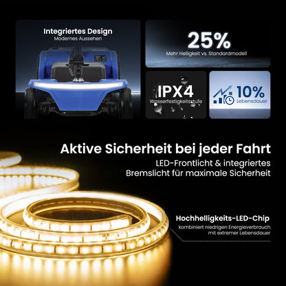 Velmontly-S2 Elektromobil mit 250-W-Motor, 20 km Reichweite, LED-Licht, Wechselakku und Automatikbremse