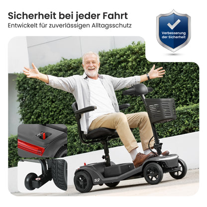Velmontly-S2 Elektromobil mit 250-W-Motor, 20 km Reichweite, LED-Licht, Wechselakku und Automatikbremse