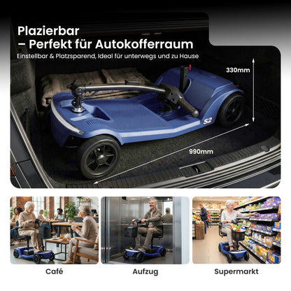 Velmontly-S2 Elektromobil mit 250-W-Motor, 20 km Reichweite, LED-Licht, Wechselakku und Automatikbremse
