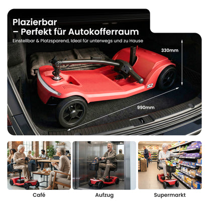 Velmontly-S2 Elektromobil mit 250-W-Motor, 20 km Reichweite, LED-Licht, Wechselakku und Automatikbremse