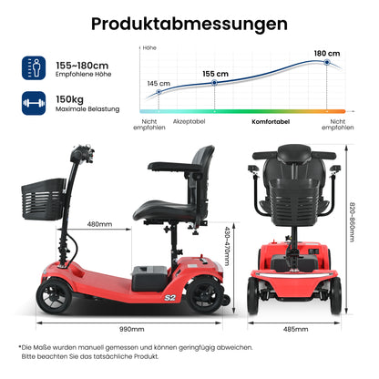Velmontly-S2 Elektromobil mit 250-W-Motor, 20 km Reichweite, LED-Licht, Wechselakku und Automatikbremse